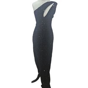 Windsor Black One-Shoulder Maxi Dress